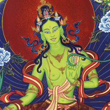 Green Tara painted by Carmen Mensink