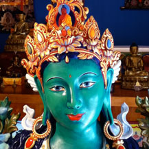 painted-face-of-green-tara-statue