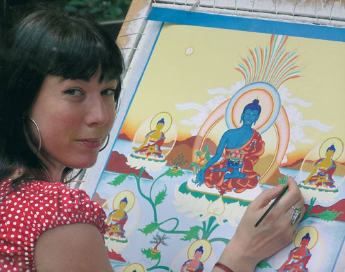 Carmen Mensink paints the 8 Medicine Buddhas