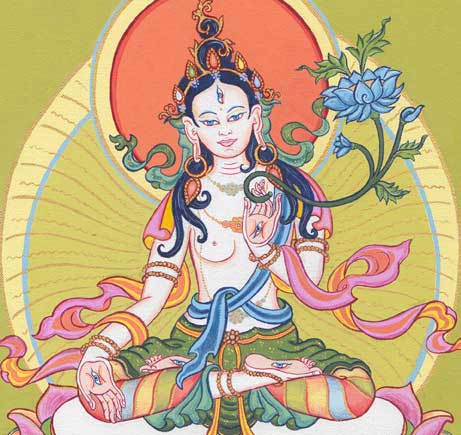 White Tara painted by Carmen Mensink during a special 24hr Long Life Practice