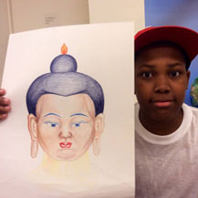 teen-drawing-black-buddha