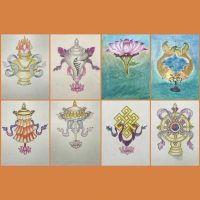 Ashtamangala 8 Auspicious Symbols Tibetan Buddhism Thangka Course Carmen Mensink