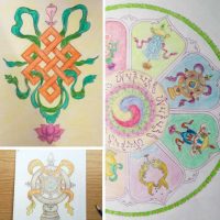 Mandala 8 Auspicious Symbols Tibetan Buddhism Thangka Course Carmen Mensink