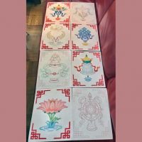 ashtamangala 8 Auspicious Symbols Tibetan Buddhism Thangka Course Carmen Mensink