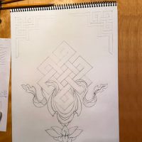 Endless knot Mandala 8 Auspicious Symbols Tibetan Buddhism Thangka Course Carmen Mensink