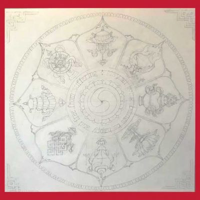 Mandala 8 Auspicious Symbols Tibetan Buddhism Thangka Course Carmen Mensink