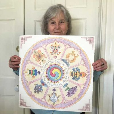 Mandala 8 Auspicious Symbols Tibetan Buddhism Thangka Course Carmen Mensink
