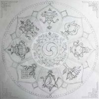 Mandala 8 Auspicious Symbols Tibetan Buddhism Thangka Course Carmen Mensink