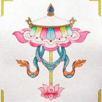 The Parasol 8 Auspicious Symbols Tibetan Buddhism Thangka Course