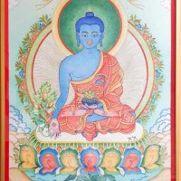 Medicine Buddha art class thangka