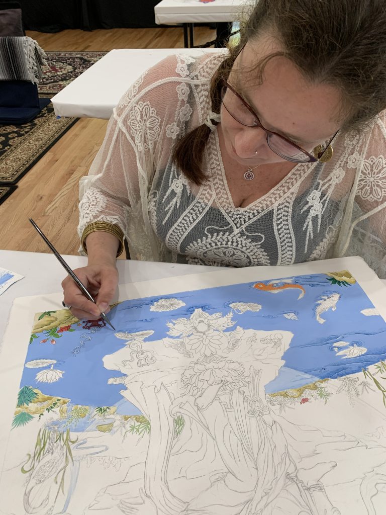 Creating Tibetan Buddhist Art - Thangka Drawing & Painting Retreat at Omega Institute for Holistic Studies in Rhinebeck, NY, USA, 2025, by Carmen Mensink